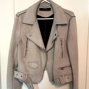 Zara Faux Suede Moto Jacket